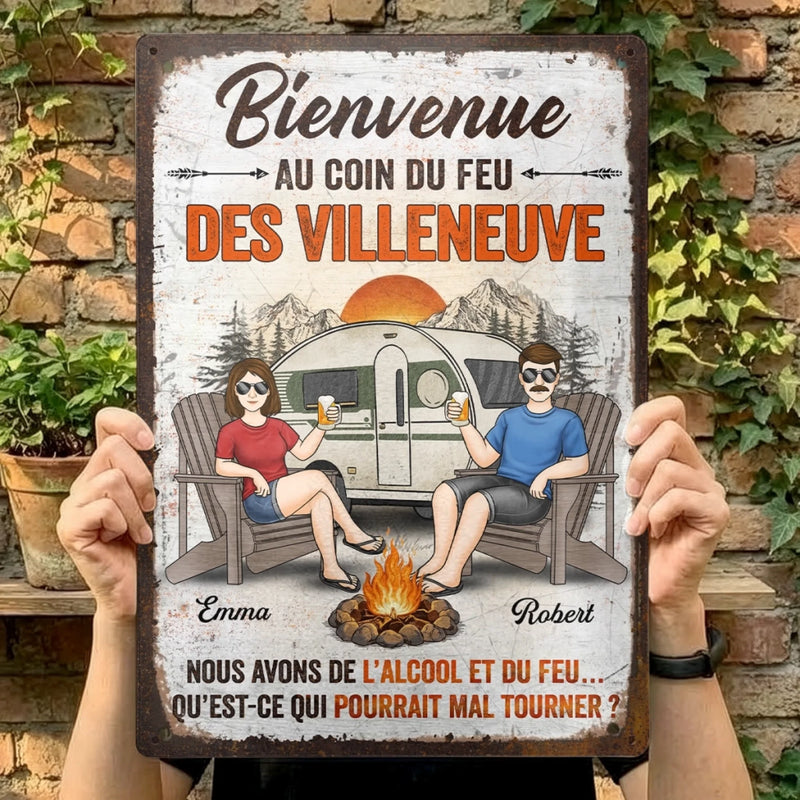 Panneau Métallique Personnalisé Pour La Décoration De La Maison – Cadeau Pour Amoureux Du Camping Et Couples Aventuriers – Nuits Folles Au Camping