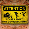 Panneau Métallique Personnalisé – Cadeau Pour Amoureux Du Camping  – Feu, Alcool, Camping