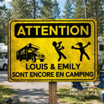 Panneau Métallique Personnalisé – Cadeau Pour Amoureux Du Camping  – Feu, Alcool, Camping