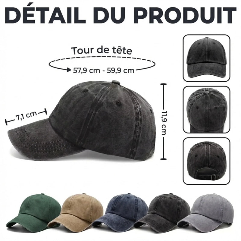 Casquette De Baseball En Jean Délavé Personnalisée – Cadeau Pour Retraités –  Zéro Stress, Plus D’apéro