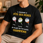 T-shirt unisexe, Hoodie personnalisé – Cadeau Rigolo pour Papa – Fête des Pères – De la part de ton petit champion
