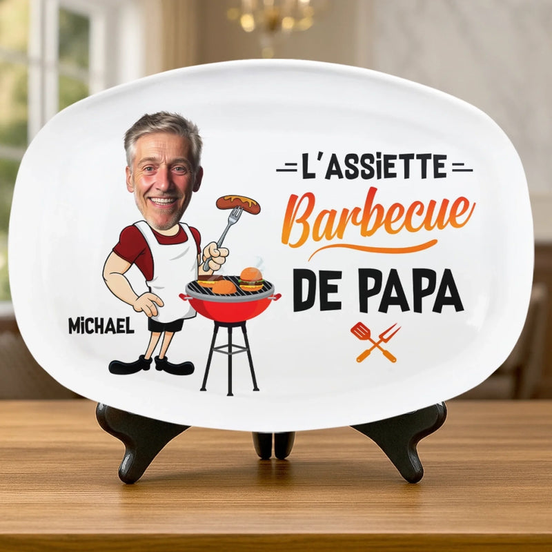 Planche De Grill Personnalisée Avec Photo – Cadeau Humoristiques Pour Papa, Papi – L'équipe barbecue De Papa