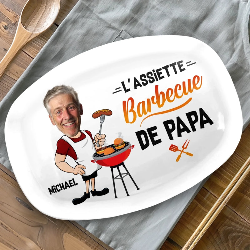 Planche De Grill Personnalisée Avec Photo – Cadeau Humoristiques Pour Papa, Papi – L'équipe barbecue De Papa