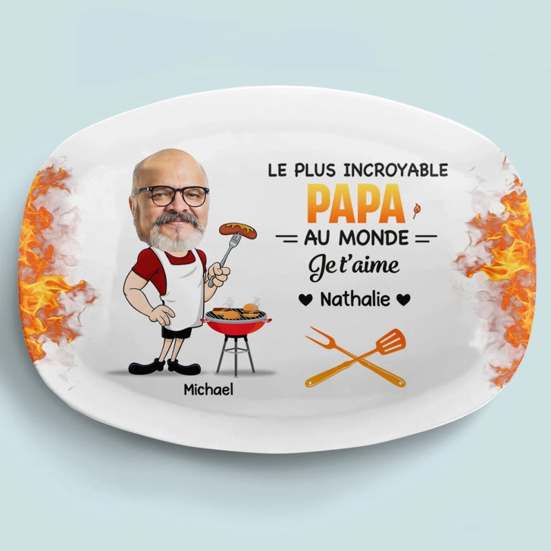 Planche De Grill Personnalisée Avec Photo – Cadeau Humoristiques Pour Papa – La Meilleure Viande Grillée