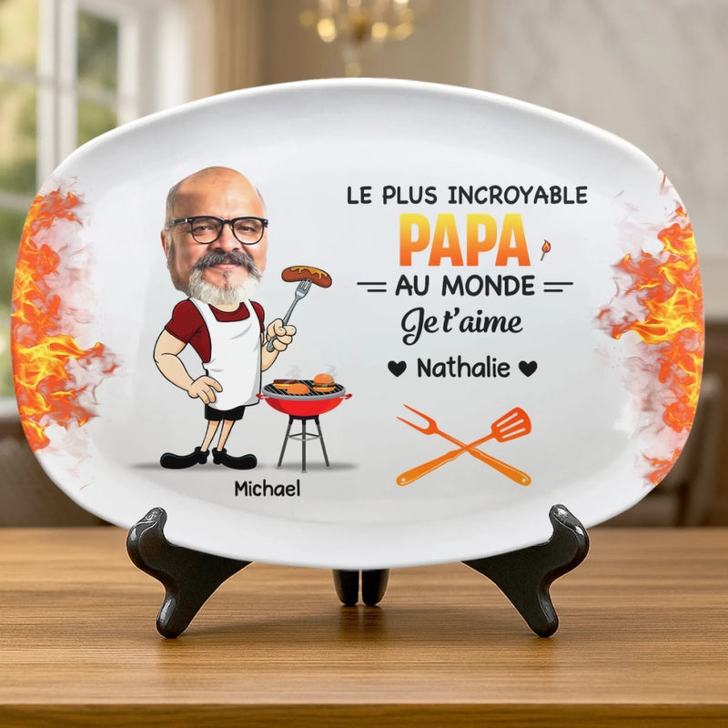 Planche De Grill Personnalisée Avec Photo – Cadeau Humoristiques Pour Papa – La Meilleure Viande Grillée