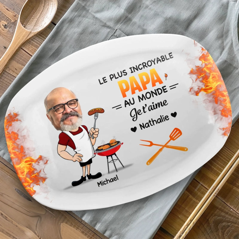 Planche De Grill Personnalisée Avec Photo – Cadeau Humoristiques Pour Papa – La Meilleure Viande Grillée