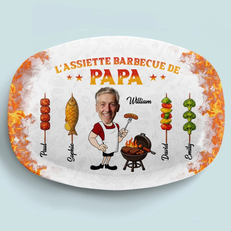 Planche De Grill Personnalisée Avec Photo – Cadeau Humoristiques Pour Papa, Papy – Le Roi Du Grill