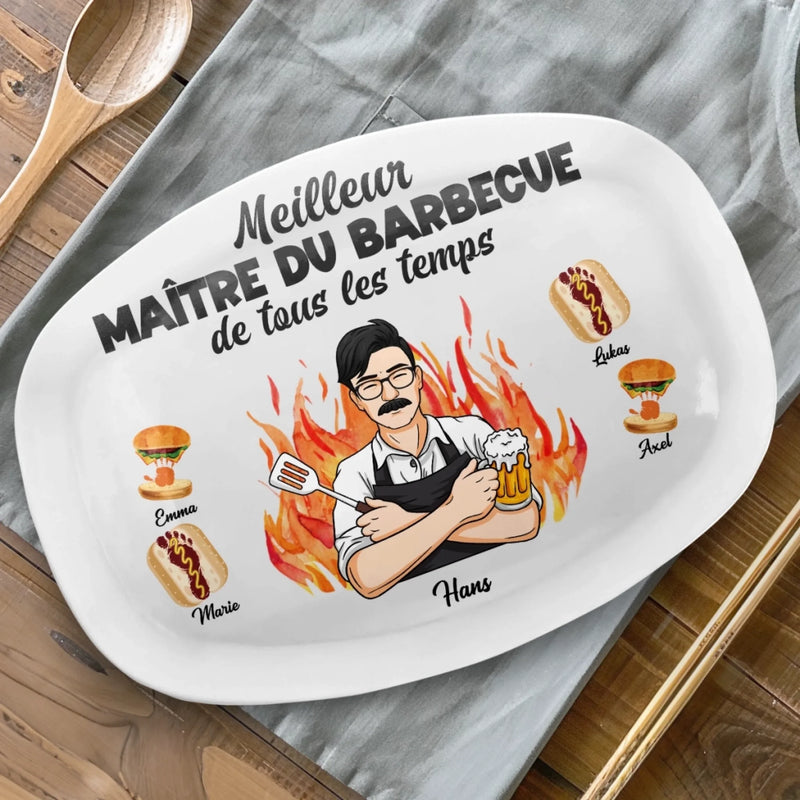 Planche De Grill Personnalisée – Cadeau Humoristiques Pour Papa, Papi – Maître Du Barbecue