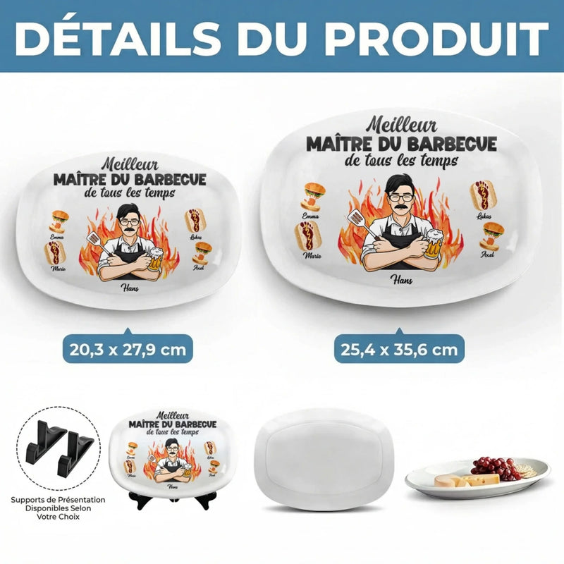 Planche De Grill Personnalisée – Cadeau Humoristiques Pour Papa, Papi – Maître Du Barbecue