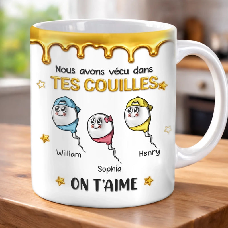 Mug Personnalisé à Effet 3D Gonflé – Cadeau Fête des Pères, Humoristiques pour Papa – Blagues En Cours De Chargement