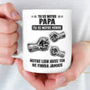 Mug Personnalisé à Effet 3D Gonflé – Cadeau Fête des Pères pour Papa, Papy – Tu Es Notre Héros