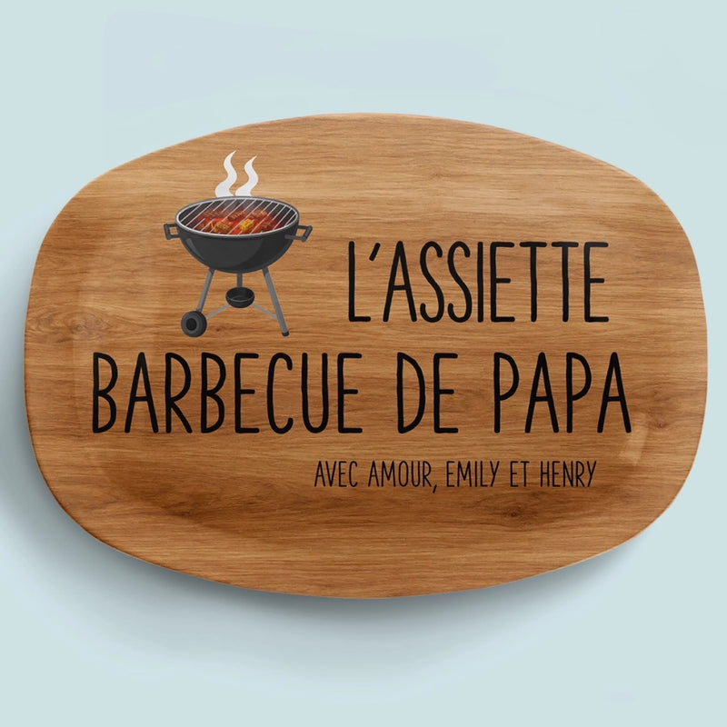 Planche De Grill Personnalisée – Cadeau Fête des Pères pour Papa – L'assiette Barbecue De Papa