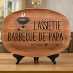 Planche De Grill Personnalisée – Cadeau Fête des Pères pour Papa – L'assiette Barbecue De Papa