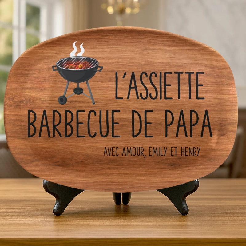 Planche De Grill Personnalisée – Cadeau Fête des Pères pour Papa – L'assiette Barbecue De Papa