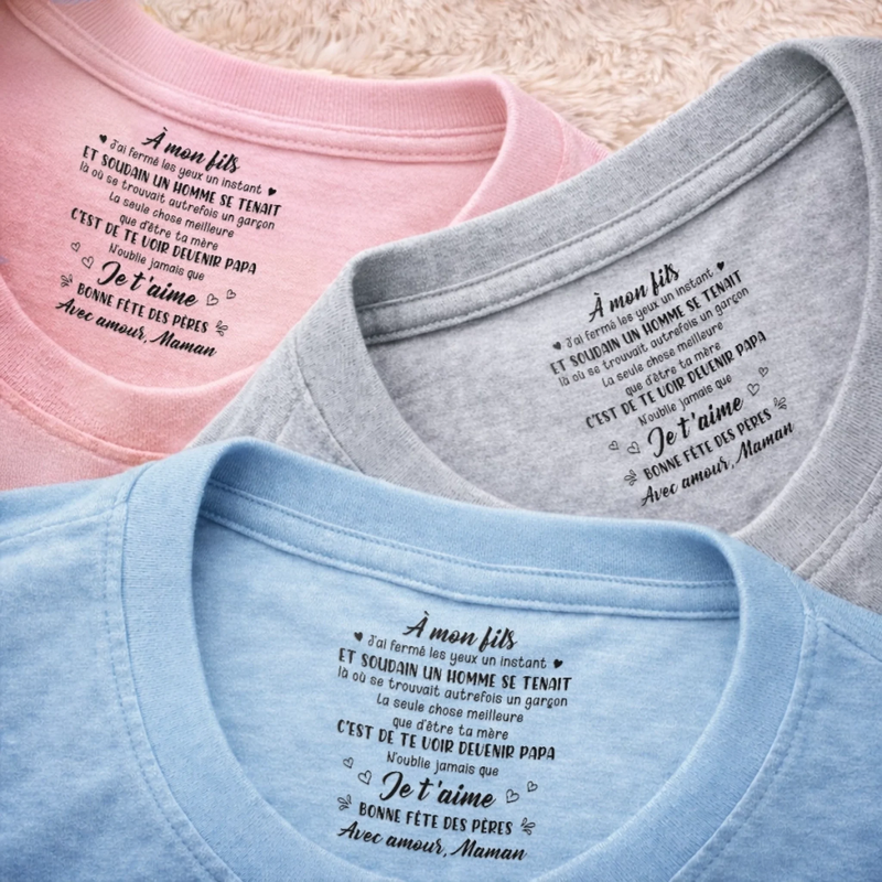 T-Shirt À Impression Intérieure Personnalisée – Cadeau Fête des Pères pour Fils – Fier Que Mon Enfant Ait Grandi