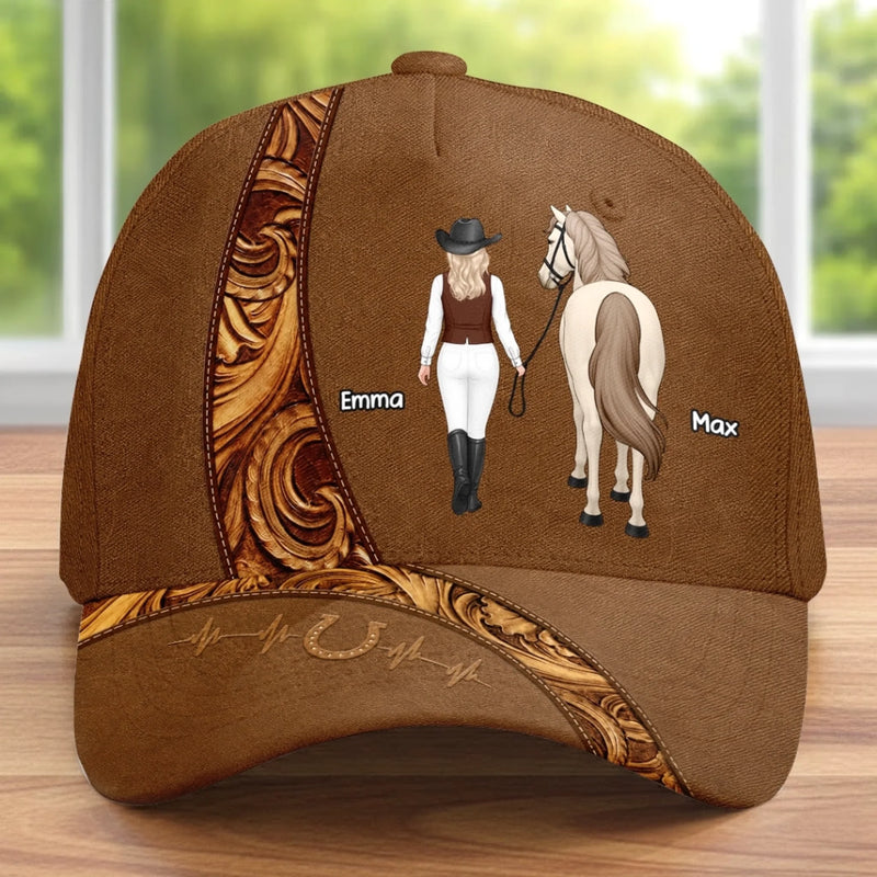 Casquette Classique Personnalisée – Cadeau Pour Amoureux Des Chevaux – La Vie Est Meilleure Sur La Pelouse
