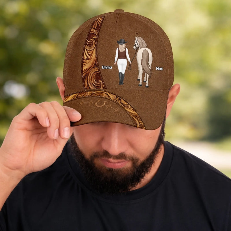 Casquette Classique Personnalisée – Cadeau Pour Amoureux Des Chevaux – La Vie Est Meilleure Sur La Pelouse