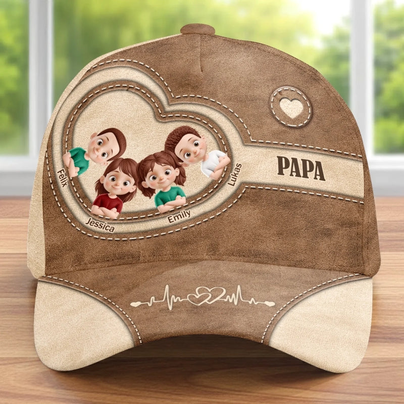 Casquette Classique Personnalisée – Cadeau Pour Papa, Papi – Le cœur de la famille