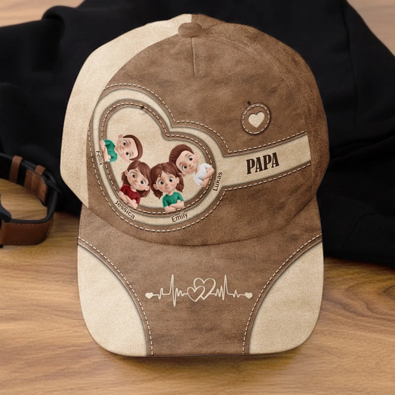 Casquette Classique Personnalisée – Cadeau Pour Papa, Papi – Le cœur de la famille
