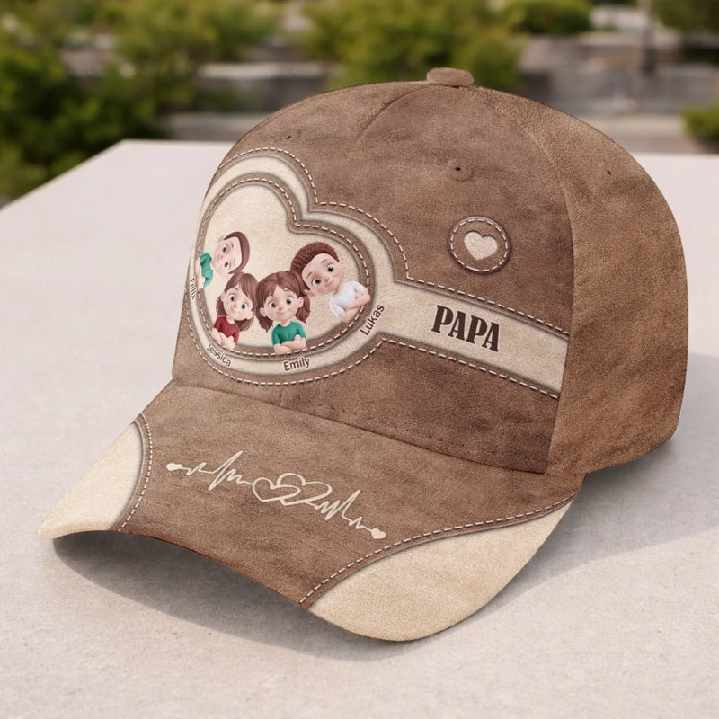 Casquette Classique Personnalisée – Cadeau Pour Papa, Papi – Le cœur de la famille
