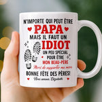 Mug Personnalisé – Cadeau Fête des Pères, Humoristique Pour Beau-Père – Merci De Supporter Ma Mère