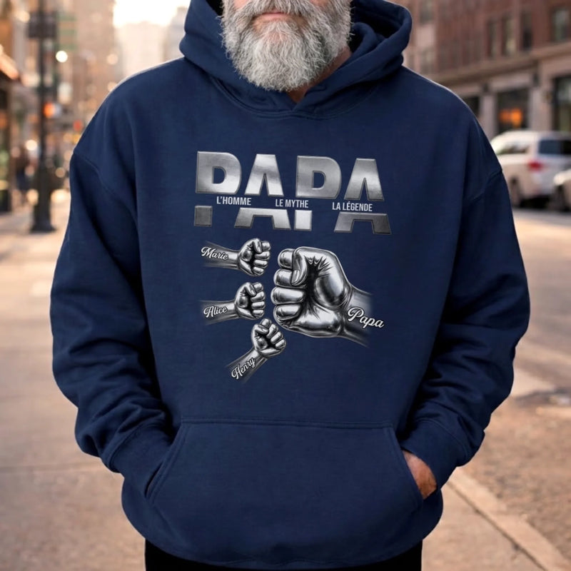 T-shirt unisexe, Hoodie personnalisé – Cadeau Fête des Pères pour Papa – Légendaire Depuis Toujours