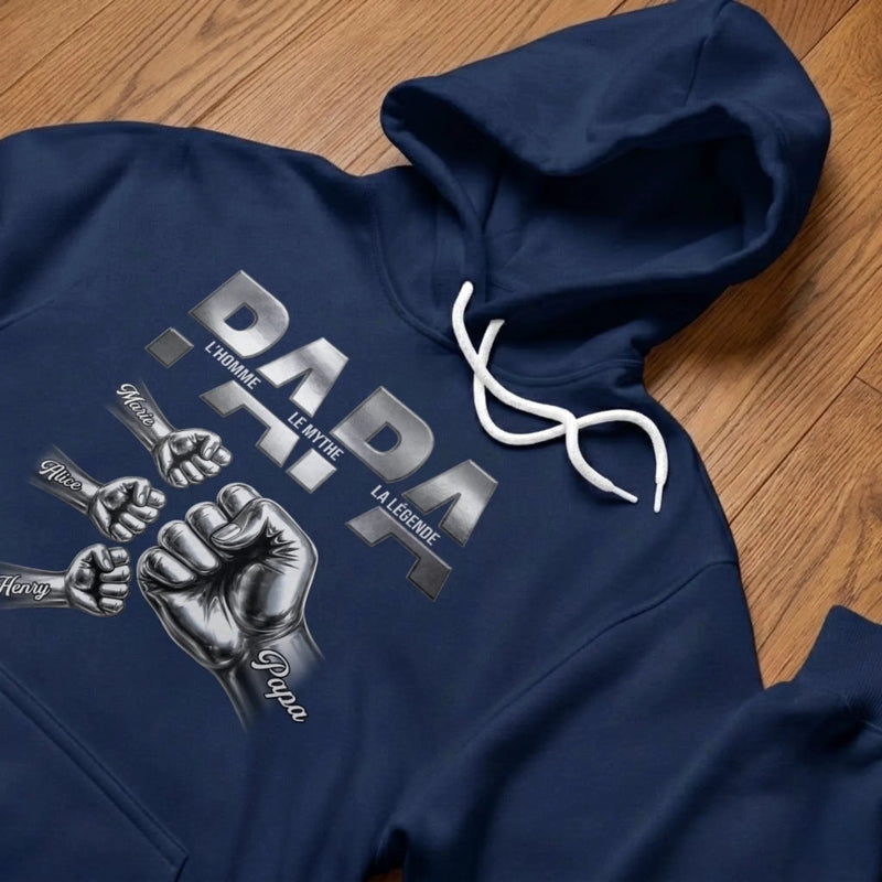 T-shirt unisexe, Hoodie personnalisé – Cadeau Fête des Pères pour Papa – Légendaire Depuis Toujours