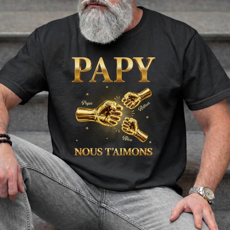 T-shirt unisexe, Hoodie personnalisé – Cadeau Fête des Pères pour Papa, Papi – Mon Héros Pour Toujours