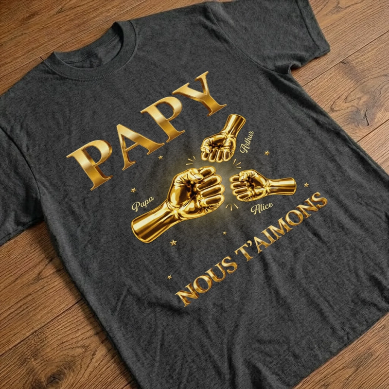 T-shirt unisexe, Hoodie personnalisé – Cadeau Fête des Pères pour Papa, Papi – Mon Héros Pour Toujours