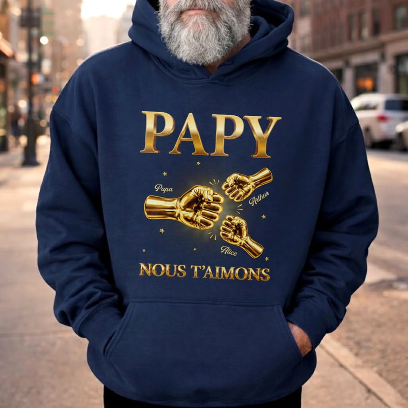 T-shirt unisexe, Hoodie personnalisé – Cadeau Fête des Pères pour Papa, Papi – Mon Héros Pour Toujours