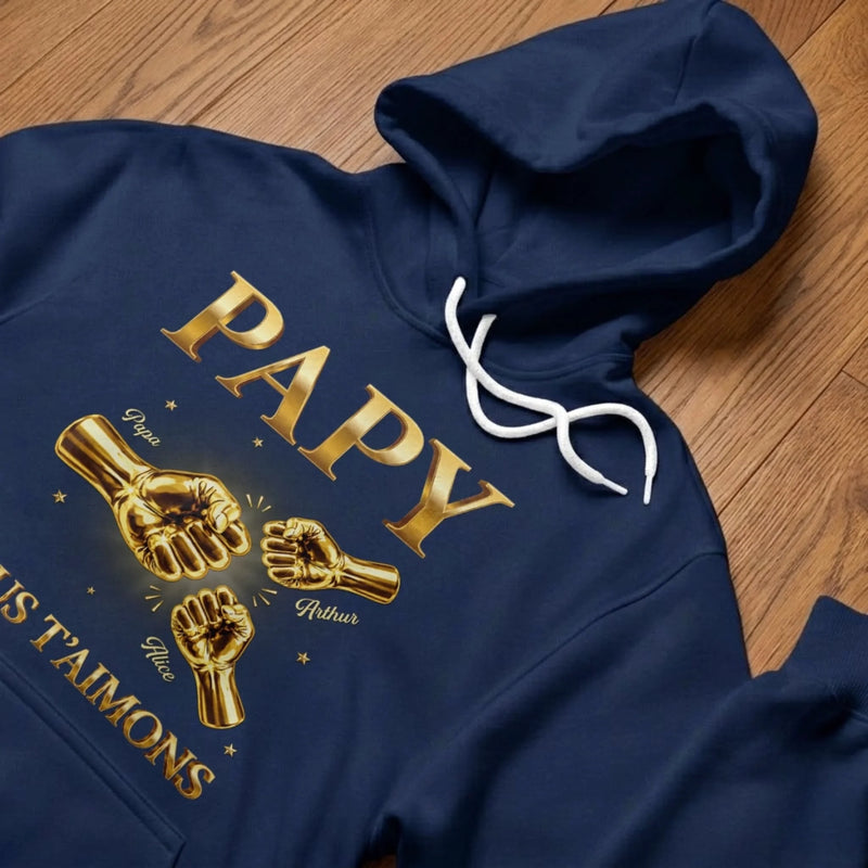 T-shirt unisexe, Hoodie personnalisé – Cadeau Fête des Pères pour Papa, Papi – Mon Héros Pour Toujours