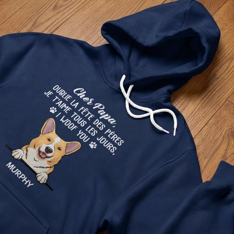 T-shirt unisexe, Hoodie personnalisé – Cadeau Fête des Pères pour Propriétaires D’animaux, Amoureux des Animaux – Mode Papa Chien : Toujours activé
