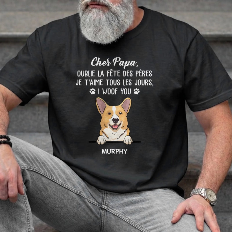 T-shirt unisexe, Hoodie personnalisé – Cadeau Fête des Pères pour Propriétaires D’animaux, Amoureux des Animaux – Mode Papa Chien : Toujours activé