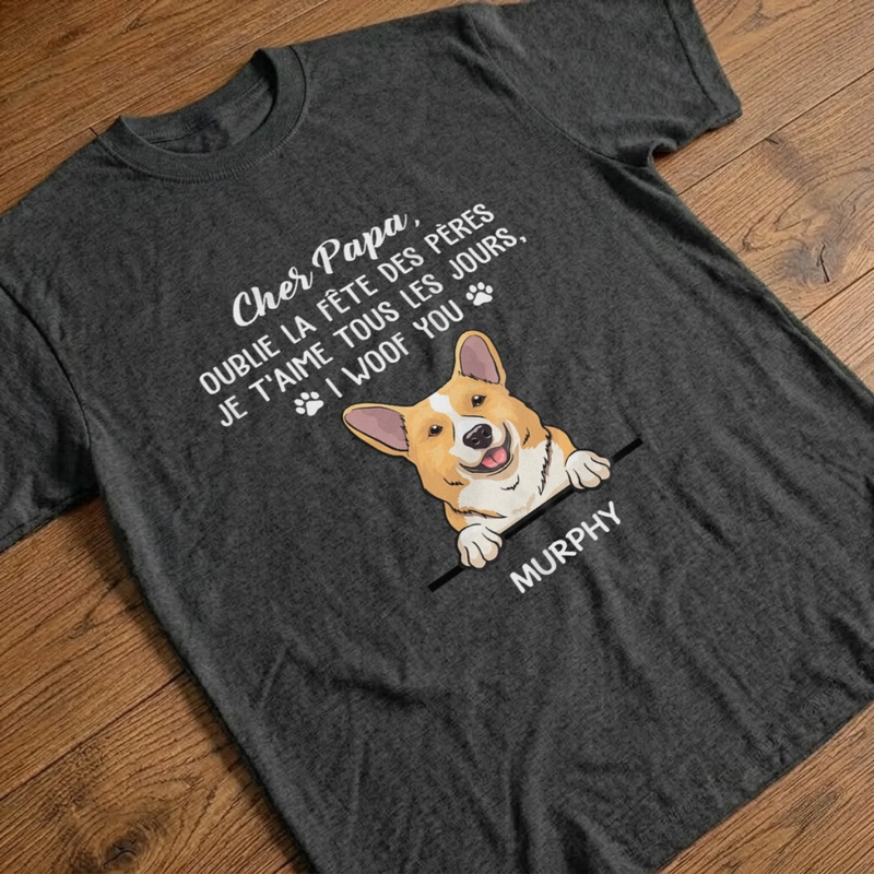 T-shirt unisexe, Hoodie personnalisé – Cadeau Fête des Pères pour Propriétaires D’animaux, Amoureux des Animaux – Mode Papa Chien : Toujours activé