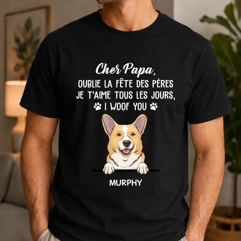 T-shirt unisexe, Hoodie personnalisé – Cadeau Fête des Pères pour Propriétaires D’animaux, Amoureux des Animaux – Mode Papa Chien : Toujours activé