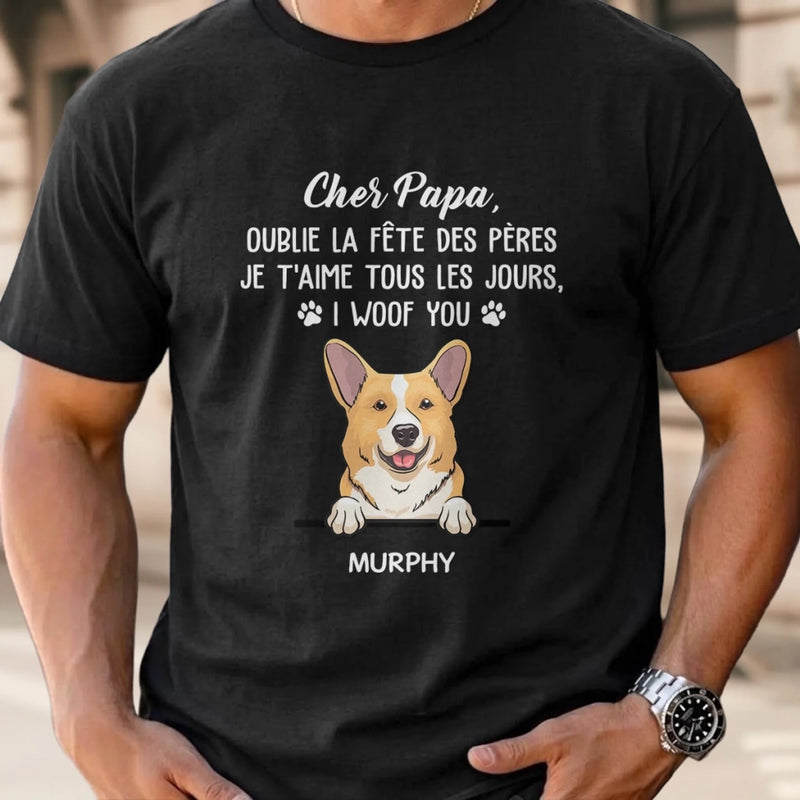 T-shirt unisexe, Hoodie personnalisé – Cadeau Fête des Pères pour Propriétaires D’animaux, Amoureux des Animaux – Mode Papa Chien : Toujours activé