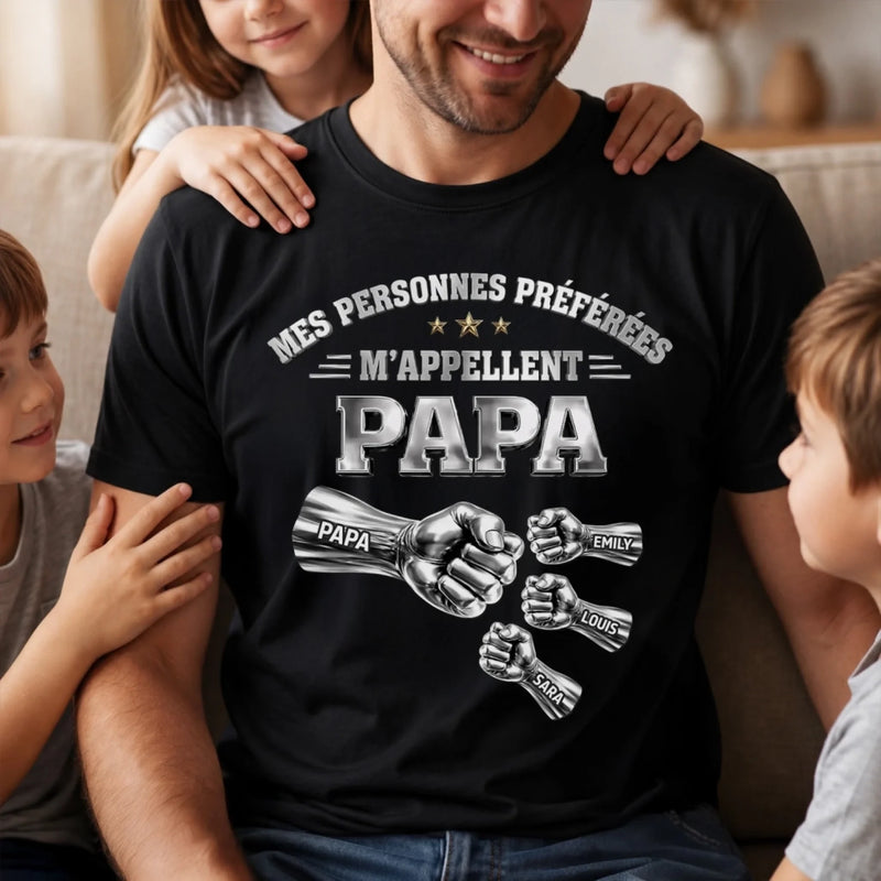 T-shirt unisexe, Hoodie personnalisé – Cadeau Fête des Pères pour Papa, Papi – Papa Est Le Seul Héros