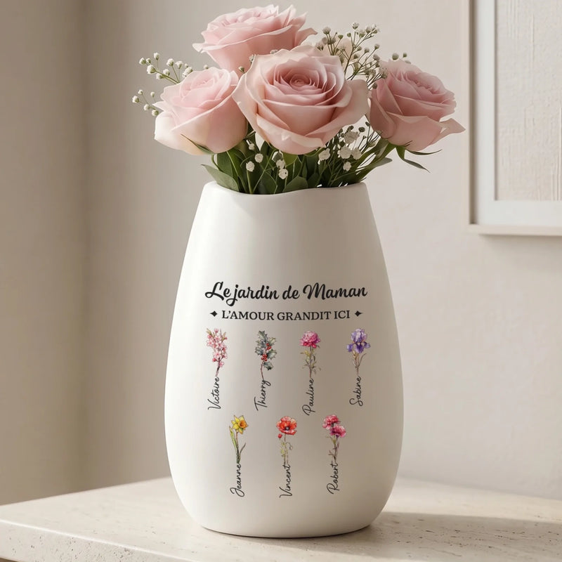 Vase Ovale En Céramique Personnalisé – Cadeau Pour Fille - L'ère Des Mamans Commence
