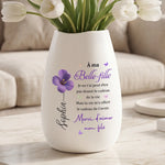 Vase Ovale En Céramique Personnalisé – Cadeau Pour Belle-Fille - Construit Par Amour