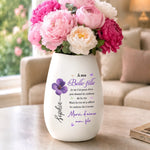 Vase Ovale En Céramique Personnalisé – Cadeau Pour Belle-Fille - Construit Par Amour