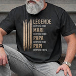 T-shirt unisexe, Hoodie personnalisé – Cadeau Fête des Pères pour Papa, Papi – La Légende D'une Famille