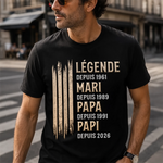 T-shirt unisexe, Hoodie personnalisé – Cadeau Fête des Pères pour Papa, Papi – La Légende D'une Famille