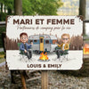 Panneau Métallique Personnalisé – Cadeau Pour Amoureux Du Camping Et Couples Aventuriers - C'est La Ou L'on Se Gare