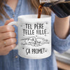 Mug Personnalisé à Effet 3D Gonflé – Cadeau Fête des Pères pour Papa – De famille en famille, Ça promet