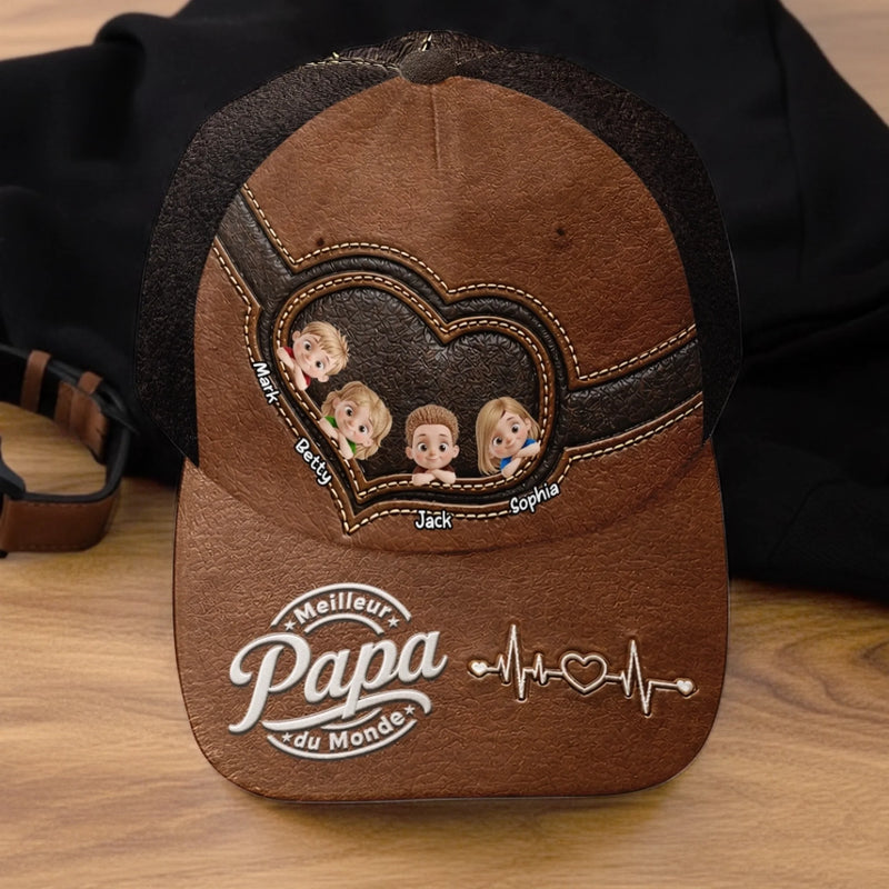 Casquette Classique Personnalisée – Cadeau Pour Papa, Papi – Construit Avec Force Et Amour