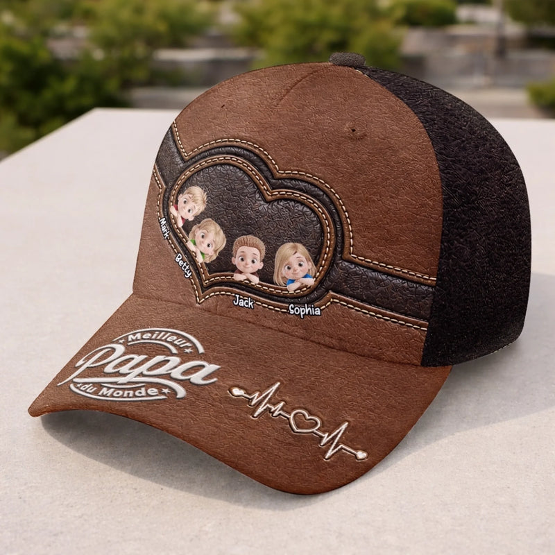 Casquette Classique Personnalisée – Cadeau Pour Papa, Papi – Construit Avec Force Et Amour