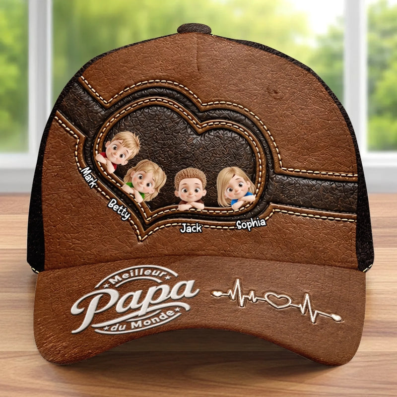 Casquette Classique Personnalisée – Cadeau Pour Papa, Papi – Construit Avec Force Et Amour
