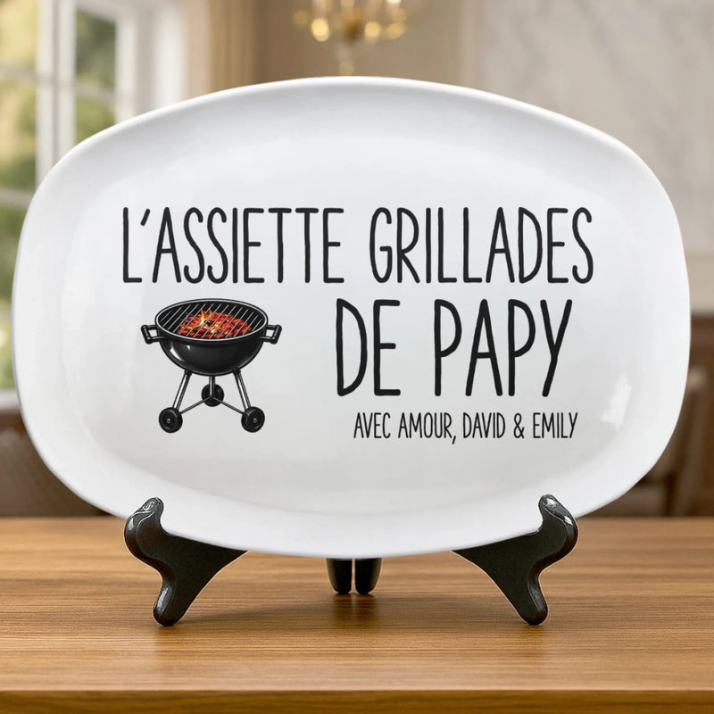 Assiette De Barbecue Personnalisé – Cadeau pour Papa – Le Patron Du BBQ