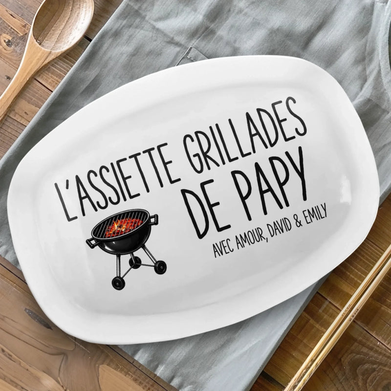 Assiette De Barbecue Personnalisé – Cadeau pour Papa – Le Patron Du BBQ