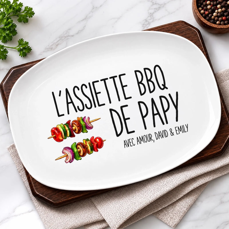 Assiette De Barbecue Personnalisé – Cadeau pour Papa – Le Patron Du BBQ